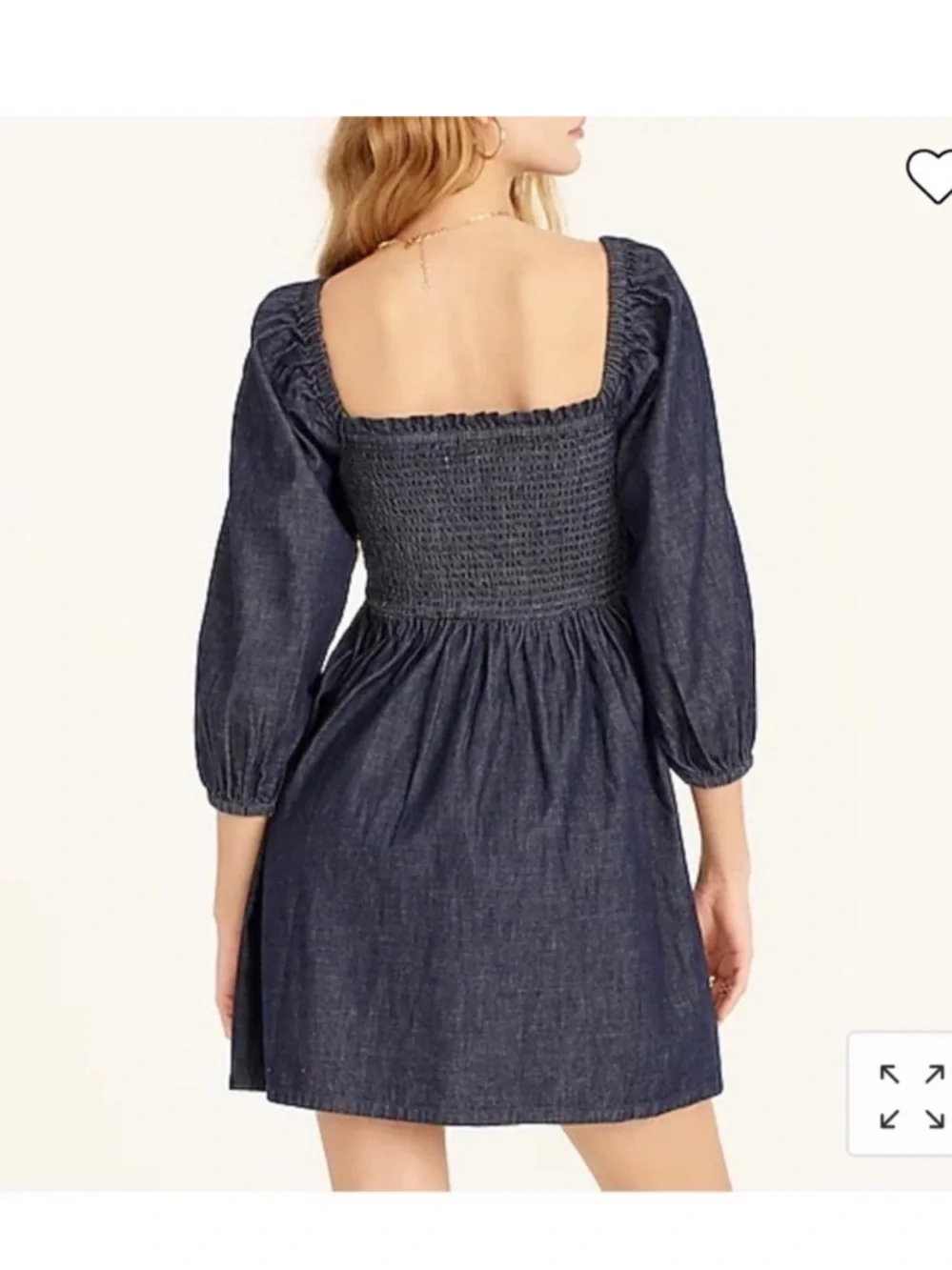 J. Crew Navy Smocked Babydoll Dress